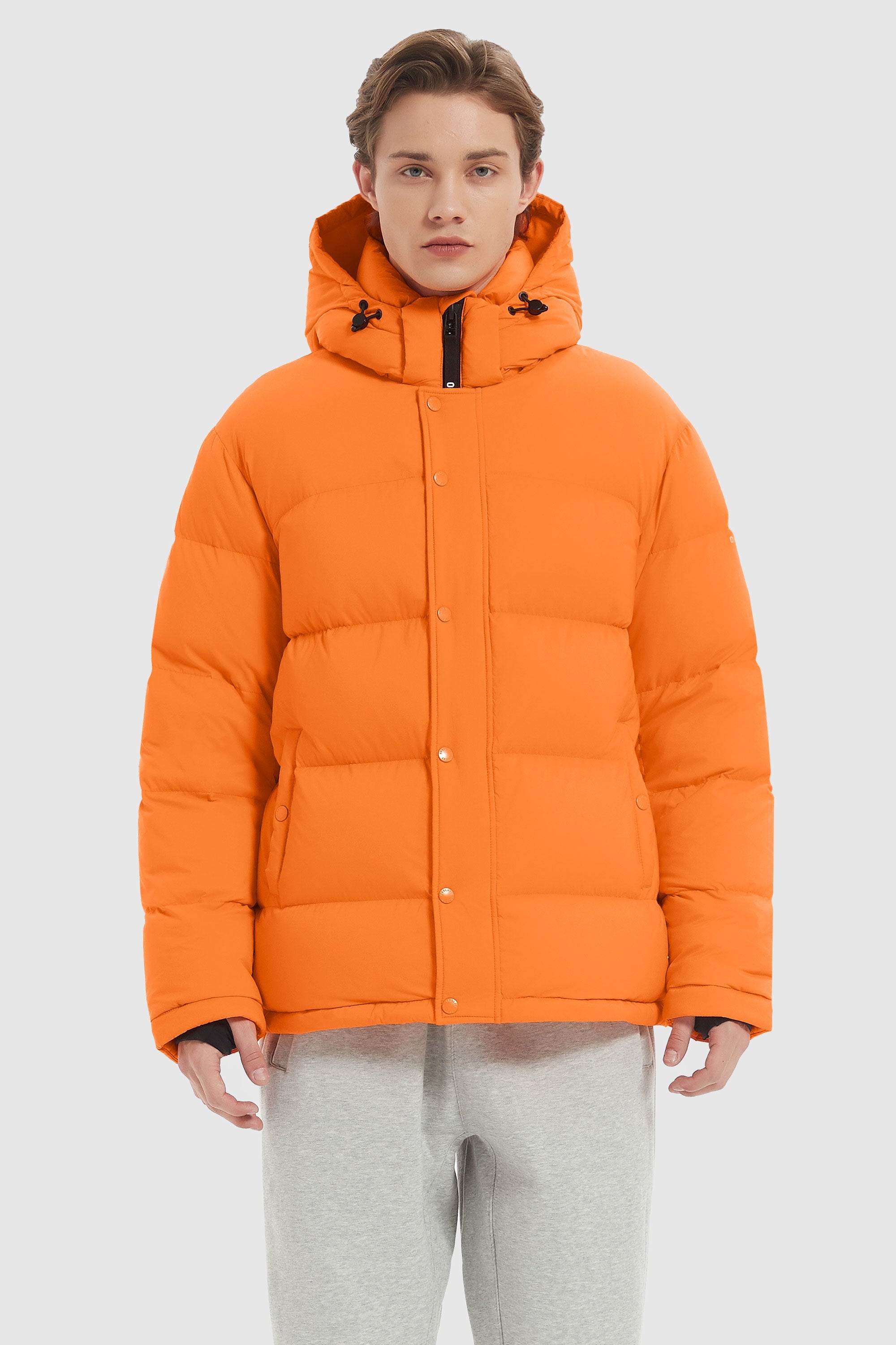 Orolay-Aurora Mens Lightweight Down Puffer-#color_Bright Marigold