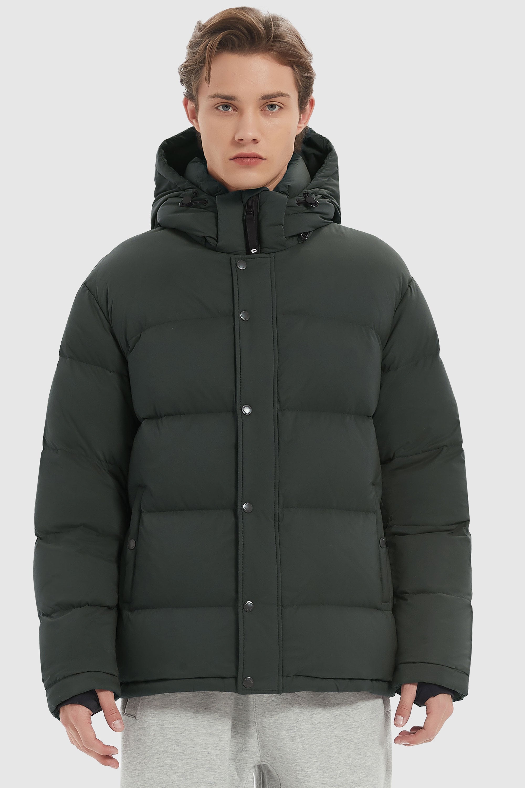 Orolay-Aurora Mens Lightweight Down Puffer-#color_Volcanic Ash