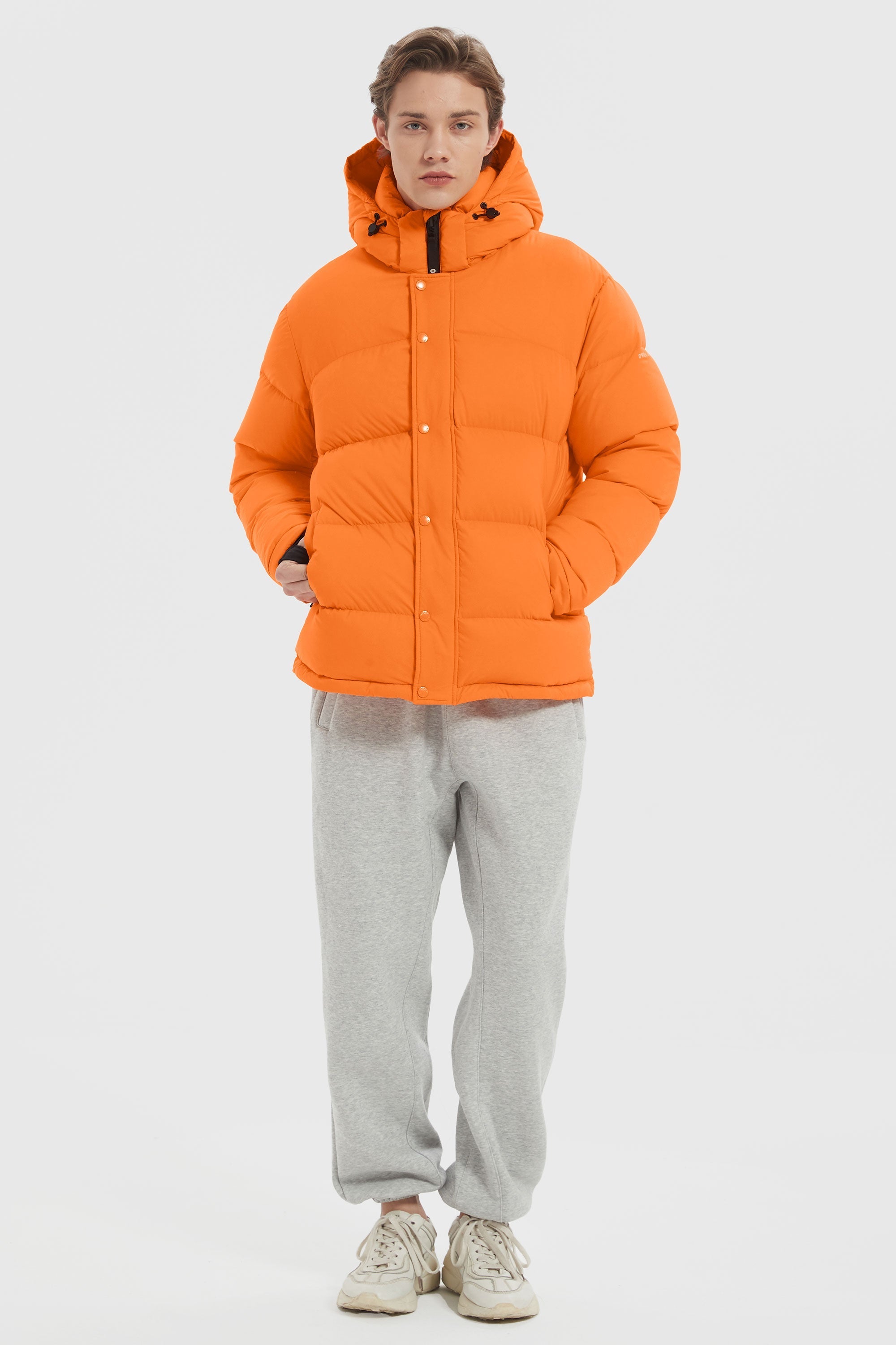 Orolay-Aurora Mens Lightweight Down Puffer-#color_Bright Marigold