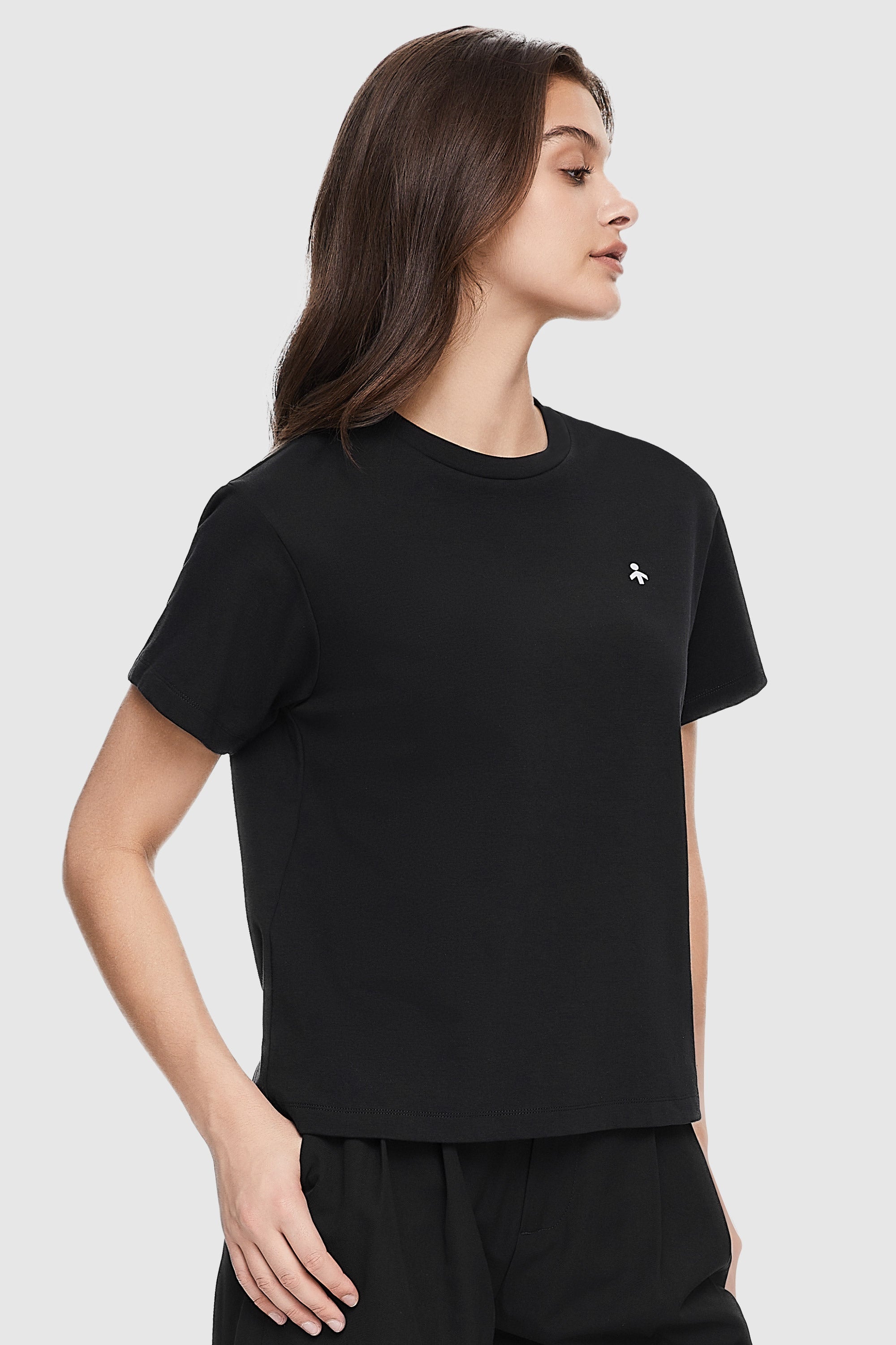 Orolay-Basic Round Neck T-Shirt-#color_Black