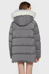 Orolay-Bubble Interior Vest Hooded Puffer-#color_Gray Ridge