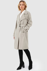 Orolay-Casual Belted Lapel Trench-#color_Oat Milk