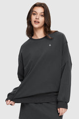 Orolay-Casual Crewneck Sweatshirt-Image 2 of Casual Crewneck Sweatshirt - #color_Odyssey Gray