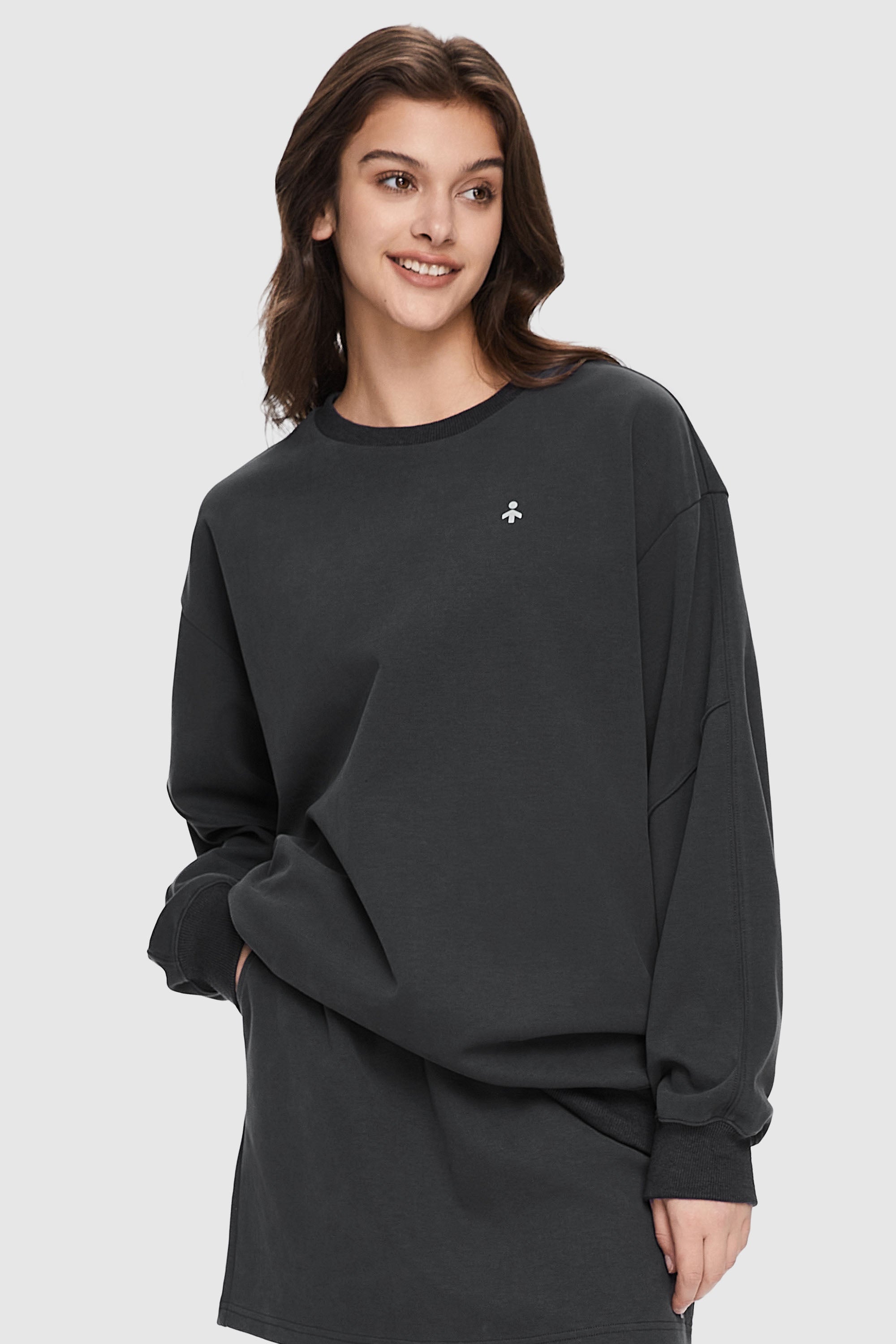 Orolay-Casual Crewneck Sweatshirt-Image 3 of Casual Crewneck Sweatshirt - #color_Odyssey Gray