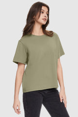 Orolay-Casual Crewneck T-Shirt-#color_Peat Moss