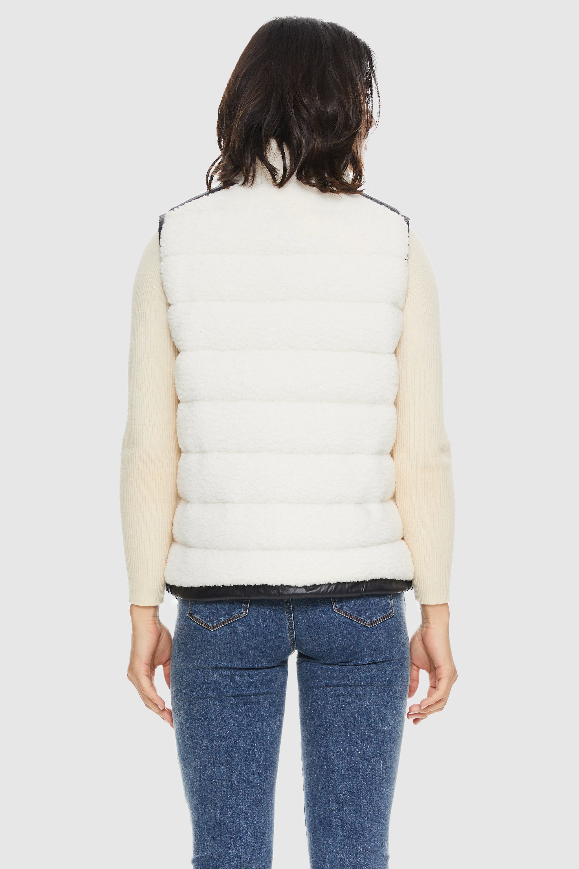 Orolay-Casual Fleece Down Vest-#color_White