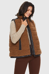 Orolay-Casual Fleece Down Vest-#color_Nuthatch