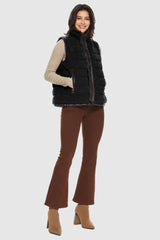 Orolay-Casual Fleece Down Vest-#color_Black