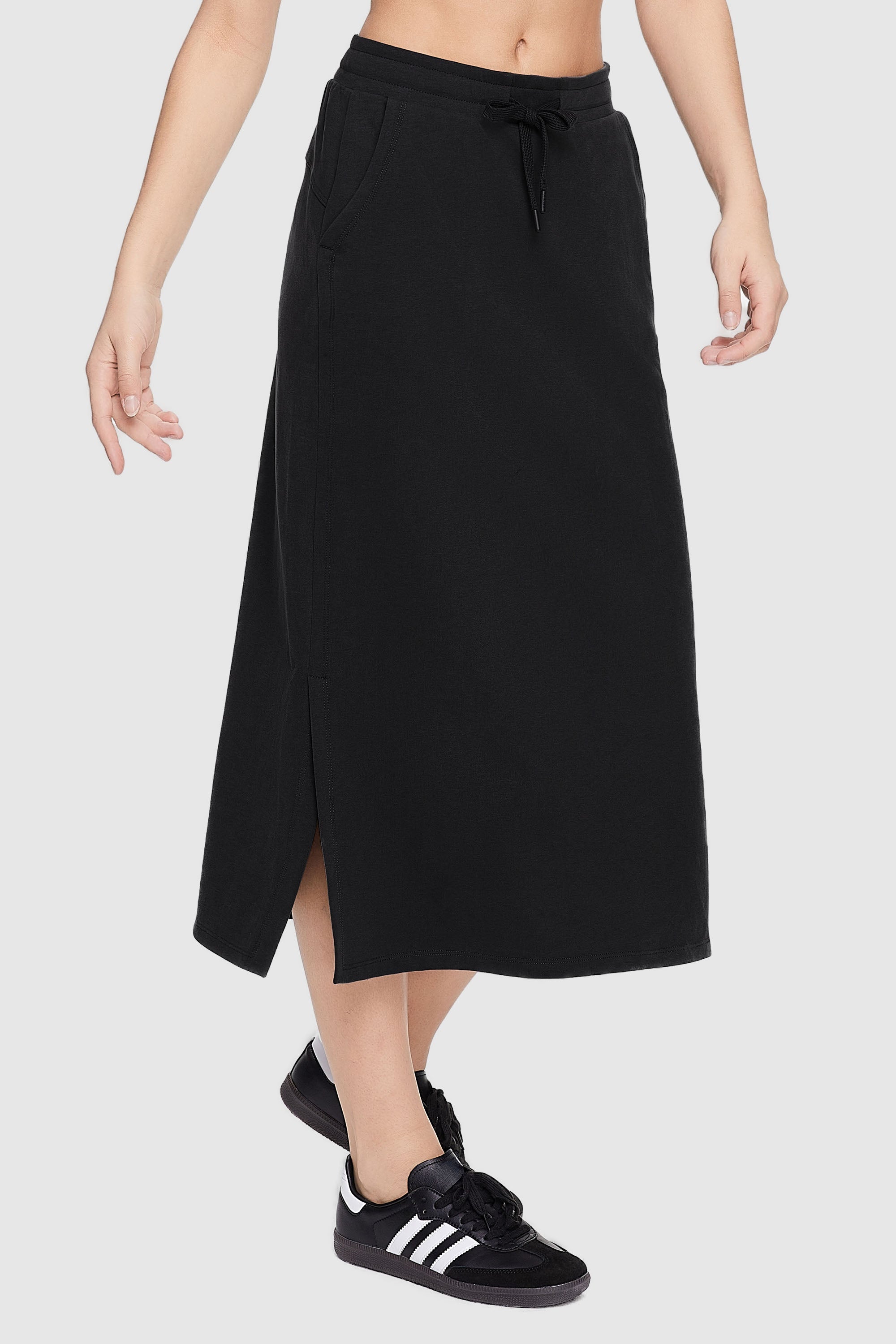 orolay Causal High Waist Long Skirt - #color_black