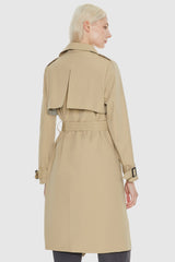 Orolay-Classic Double-Breasted Lapel Trench-#color_Sand