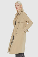 Orolay-Classic Double-Breasted Lapel Trench-#color_Sand