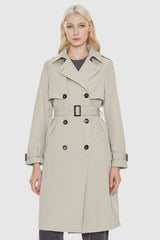 Orolay-Classic Double-Breasted Lapel Trench-#color_Moonstruck