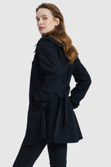 Orolay-Classic Windproof Belted Trench-#color_Black