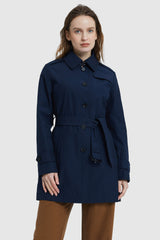 Orolay-Classic Windproof Belted Trench-#color_Night Sky