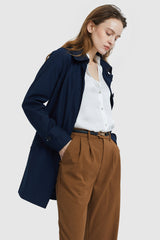 Orolay-Classic Windproof Belted Trench-#color_Night Sky