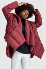 Orolay-Cloak Puffer Down Coat-#color_American Beauty