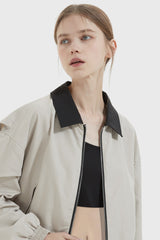 Orolay-Collared Bomber Jacket-#color_Moonstruck