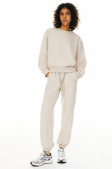 Orolay-Crewneck Fleece Sweatshirts-Image 1 of Crewneck Fleece Sweatshirts from Orolay - #color_Beige