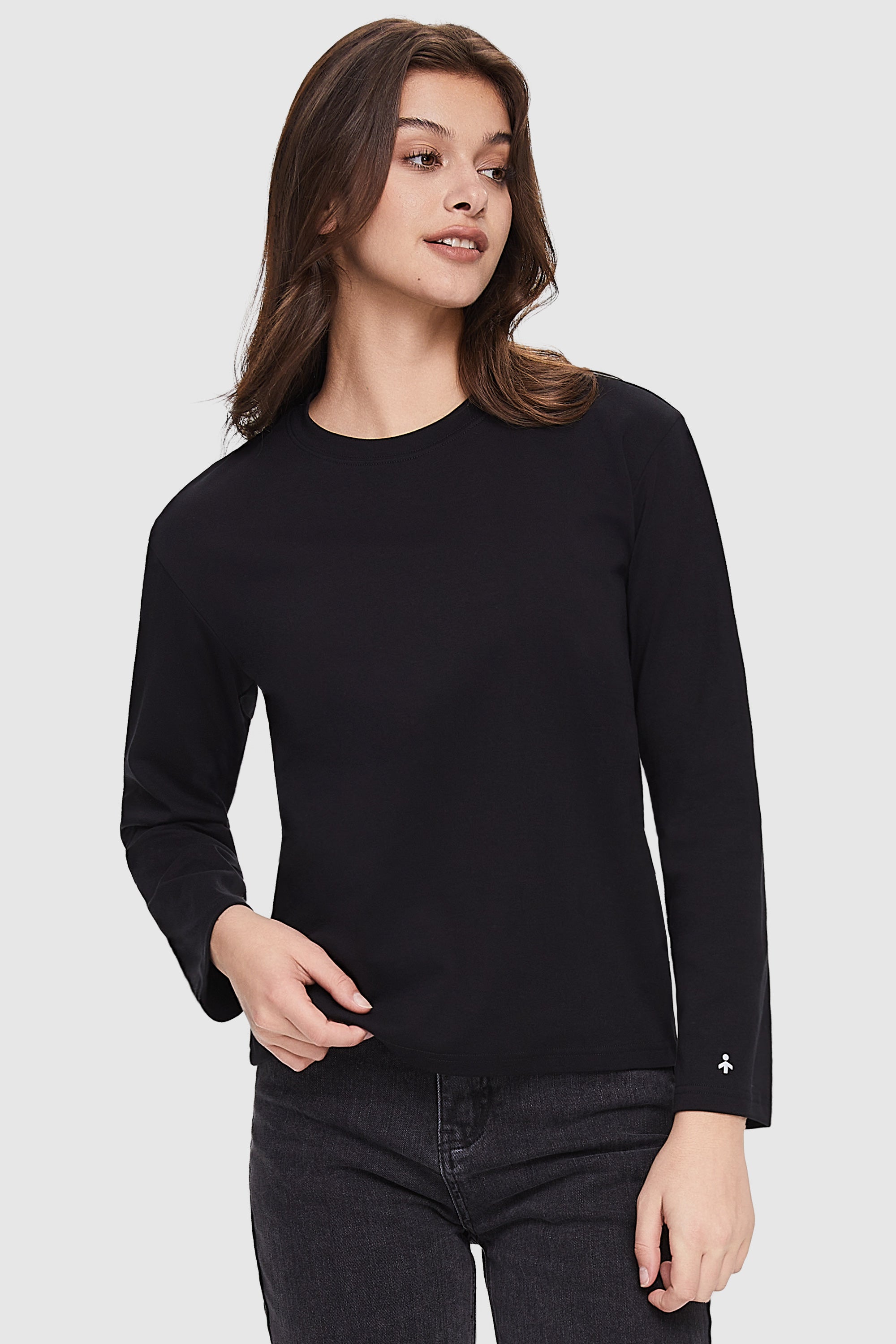 Crew Neck Long Sleeve Shirt from Orolay - #color_black