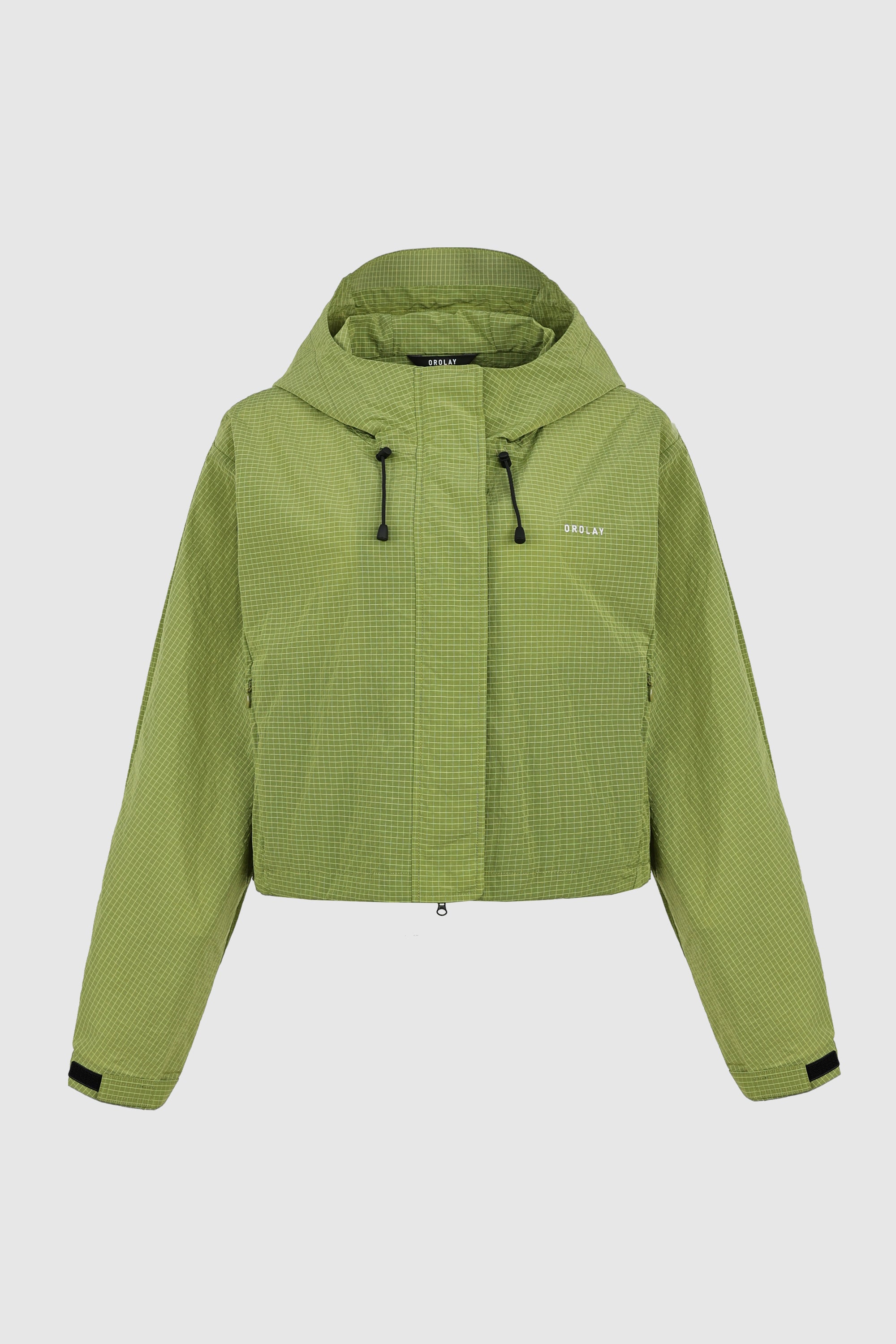 Orolay-Cropped Lightweight Jacket-#color_Green Oasis