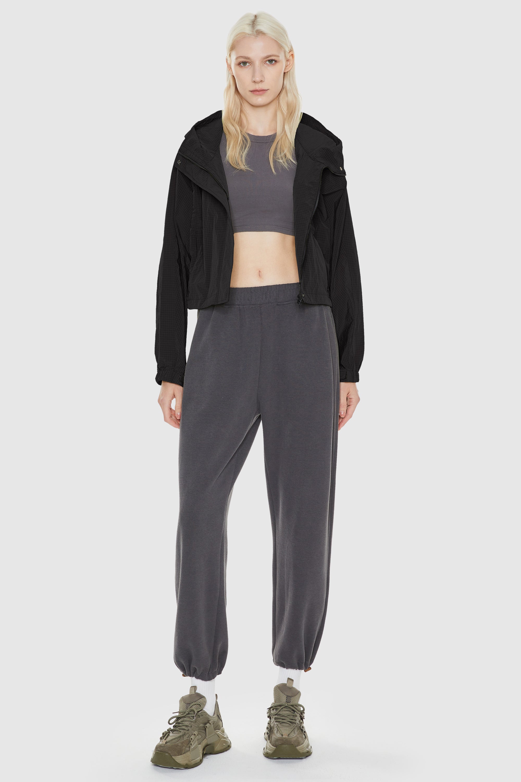 Orolay-Cropped Lightweight Jacket-#color_Black