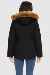 Orolay-Detachable Faux Fur Winter Parka Jacket-#color_Black