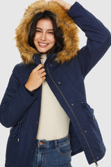 Orolay-Detachable Faux Fur Winter Parka Jacket-#color_Beacon Blue