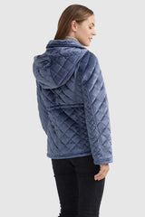 Orolay-Diamond Quilted Drawstring Waist Winter Coat-#color_True Blue