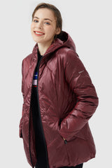 Orolay-Diamond Quilted Jacket with Hood-#color_Syrah