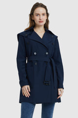 Orolay-Double-Breasted Belted Lapel Trench-#color_Pageant Blue