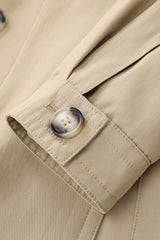 Orolay-Double-Breasted Belted Lapel Trench-#color_Frosted Almond