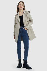 Orolay-Double-Breasted Belted Lapel Trench-#color_Moonstruck