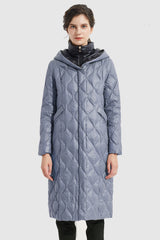 Orolay-Double Layer Removable Hood Down Coat-#color_Eventide