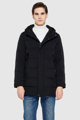 Orolay-Double Snap Thickened Down Jacket-#color_Black