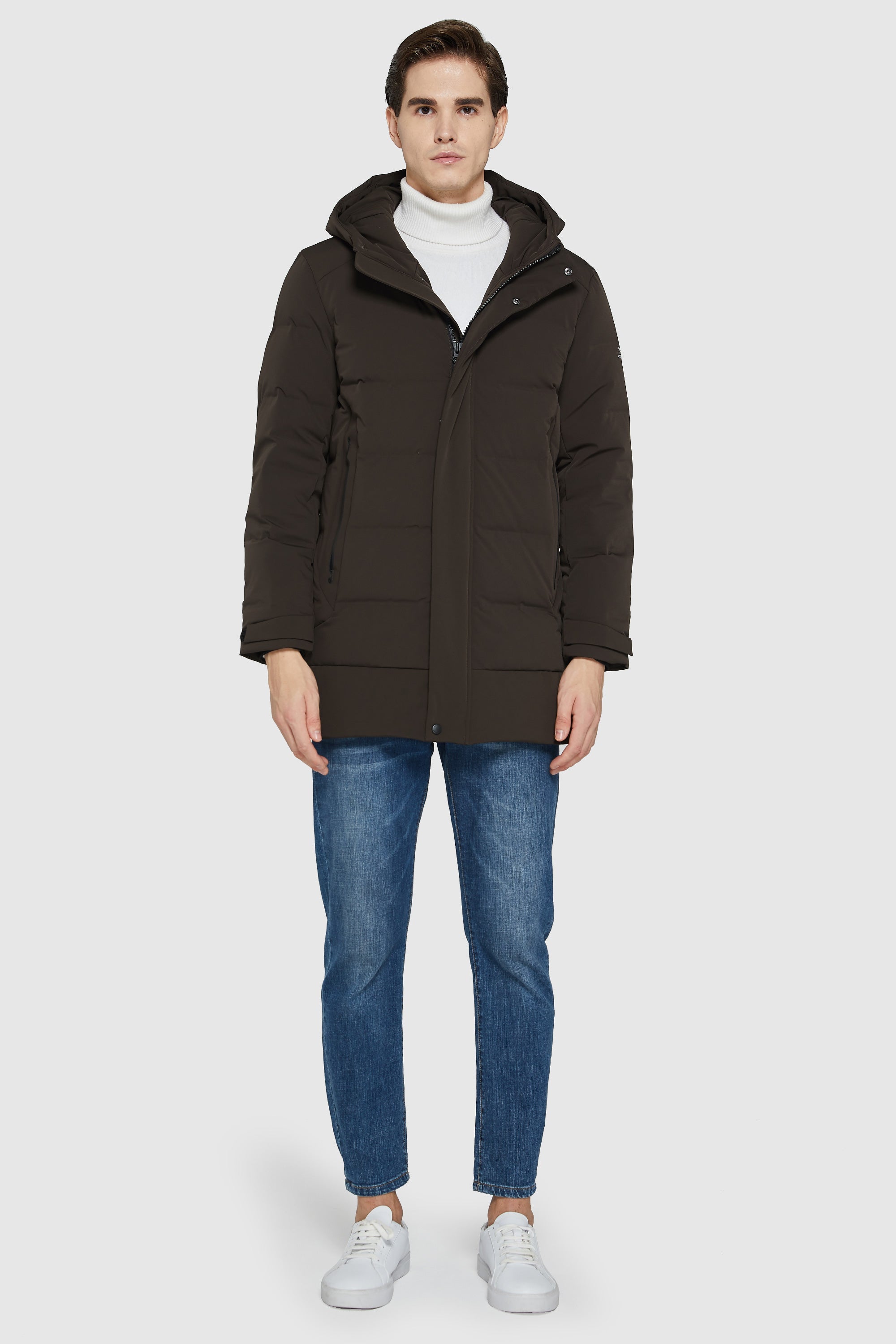 Orolay-Double Snap Thickened Down Jacket-#color_Tap Shoe