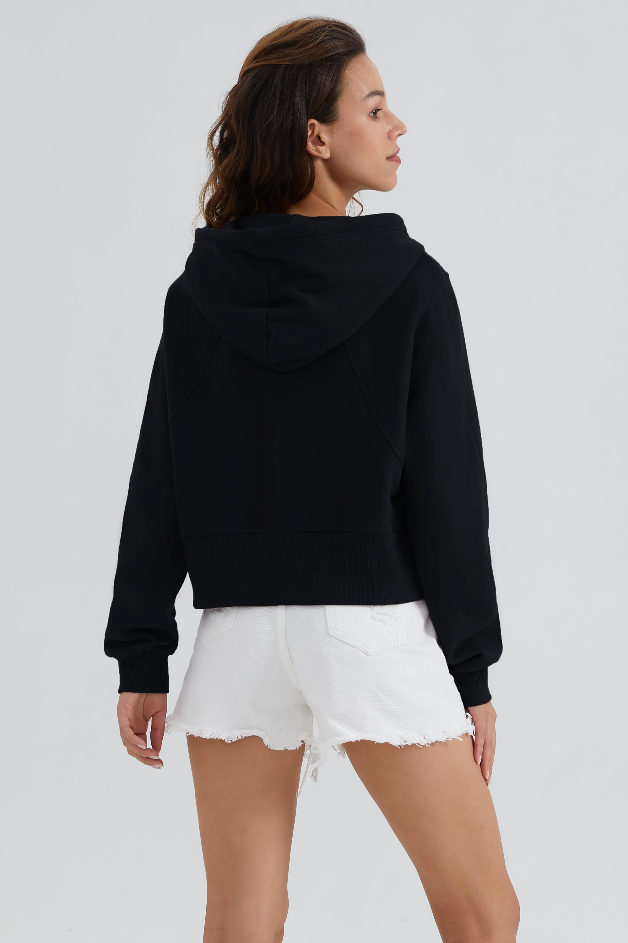 Orolay-Drawstring Hooded Cropped Sweatshirt-#color_Night Sky