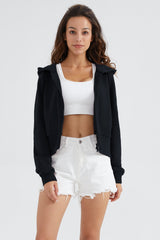 Orolay-Drawstring Hooded Cropped Sweatshirt-#color_Night Sky