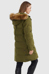 Orolay-Drawstring Hooded Thickened Puffer Down Coat-#color_Fir Green