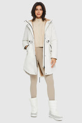 Orolay-Drawstring Waist Fleece-Lined Parka-Drawstring Waist Fleece - Lined Parka - Orolay, #color_Beige