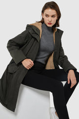 Orolay-Drawstring Waist Fleece-Lined Parka-Drawstring Waist Fleece - Lined Parka - Orolay, #color_Tap Shoe