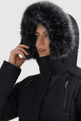 Orolay-Faux Fur Hooded Mountain Parka-#color_Black