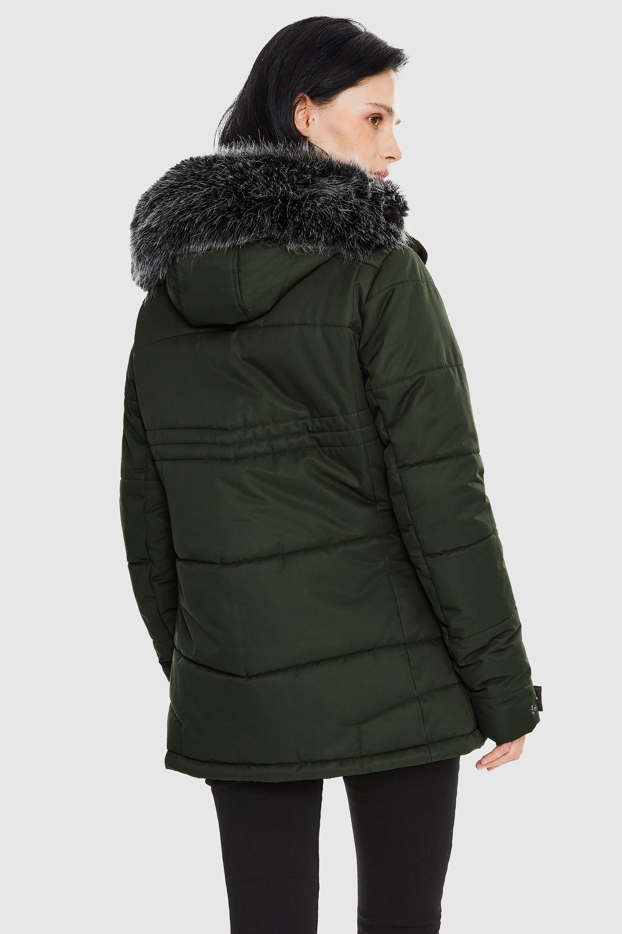 Orolay-Faux Fur Hooded Mountain Parka-#color_Rosin