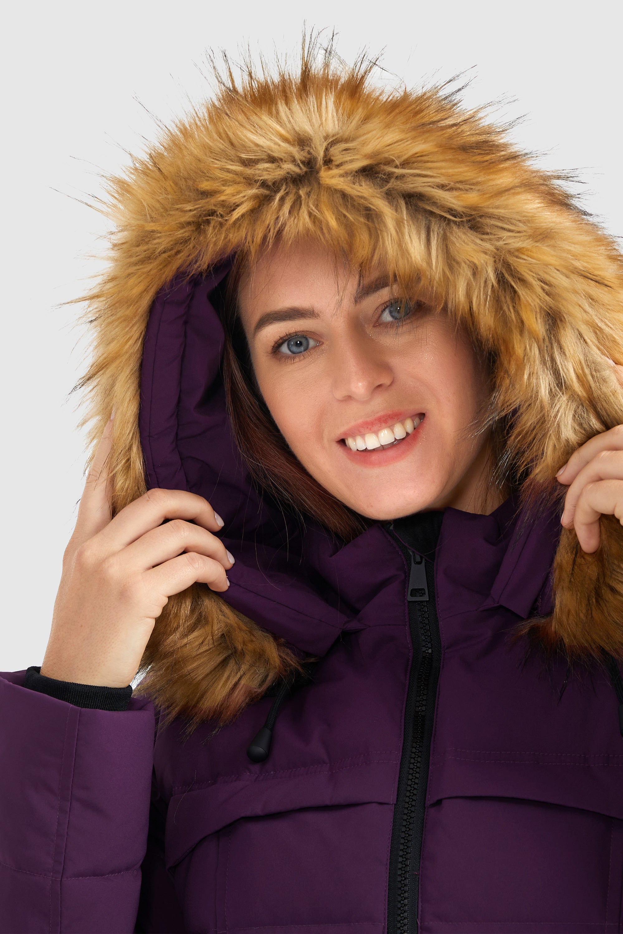 Orolay-Faux Fur Trim Hood Winter Down Jacket-#color_Charisma