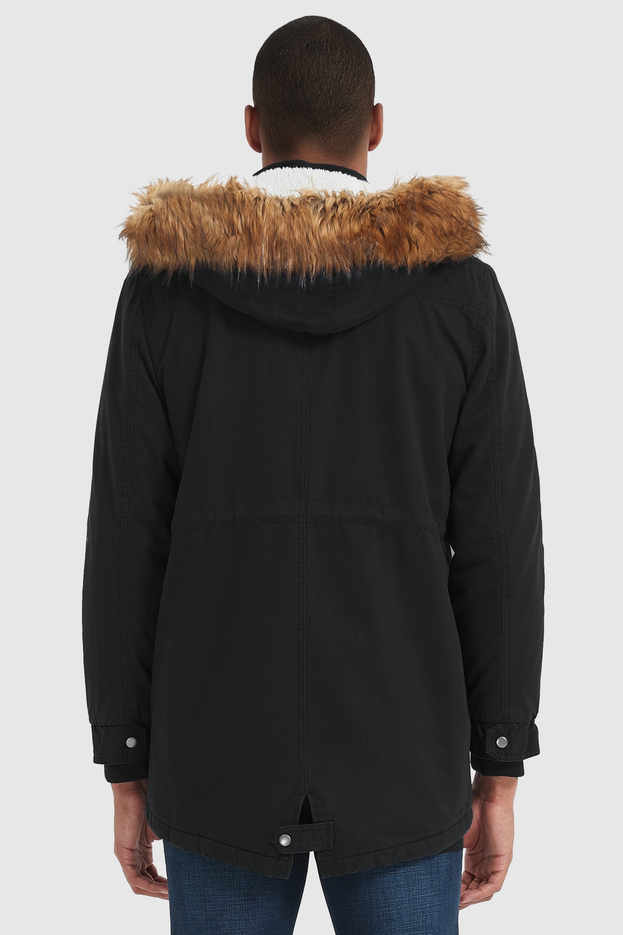 Orolay-Faux Fur Winter Parka Jacket- #color_black