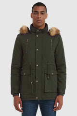 Orolay-Faux Fur Winter Parka Jacket- #color_Sea Turtle