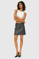 Faux Leather Mini Skirts from Orolay - #Color_Odyssey Gray