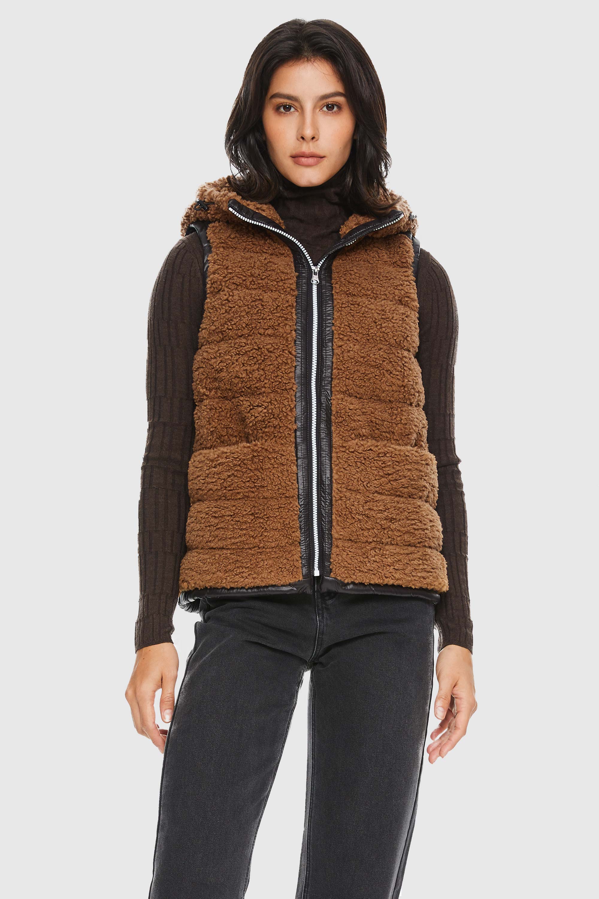 Orolay-Fleece Down Vest-#color_Nuthatch