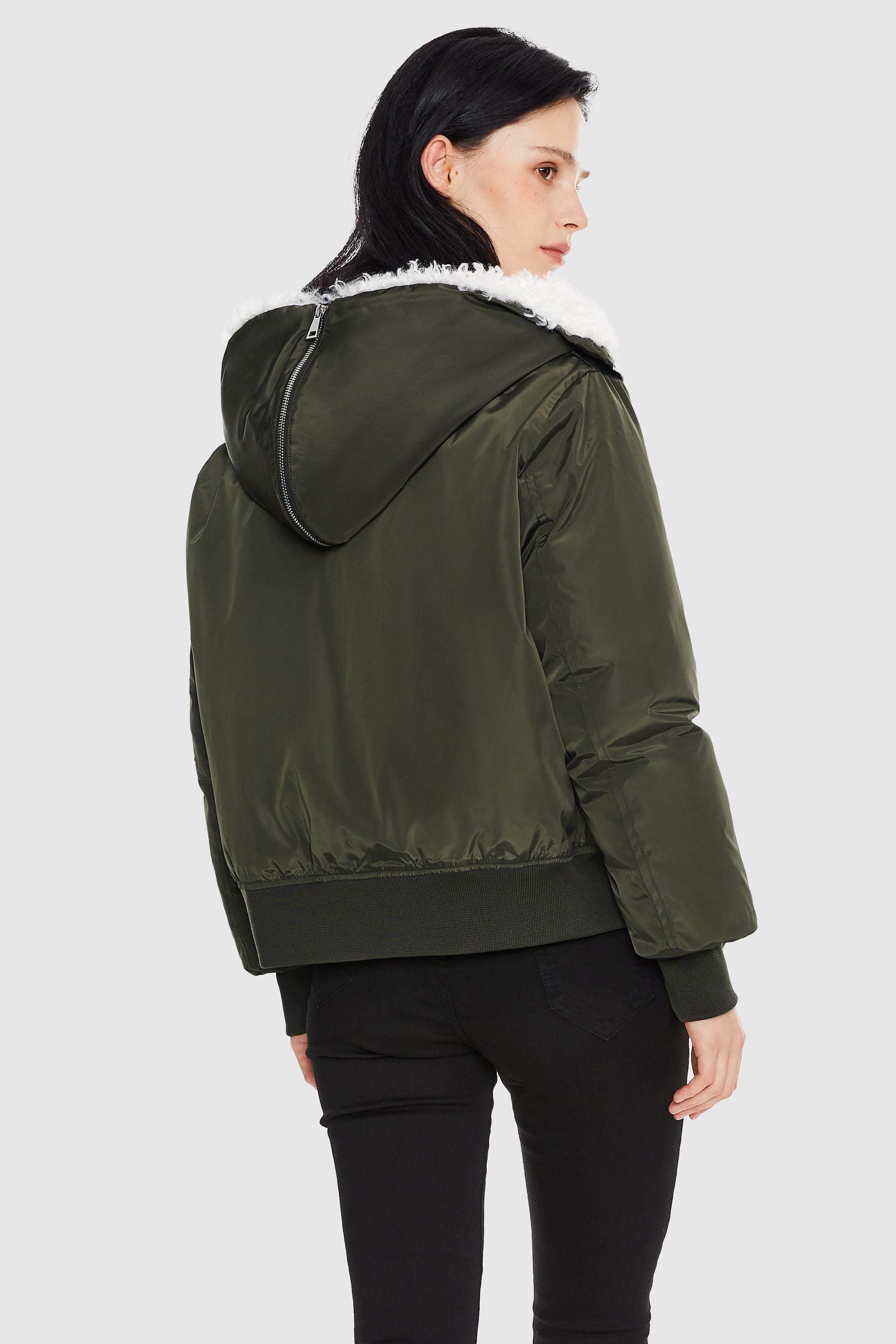 Orolay-Fleece Lined Bomber Jacket-#color_Chive