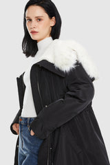 Orolay-Fleece Lined Hooded Winter Parka-#color_Black