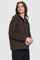 Orolay-Full-Zip Athletic Hoodie-Image 3 of Full-Zip Athletic Hoodie - #color_Emperador